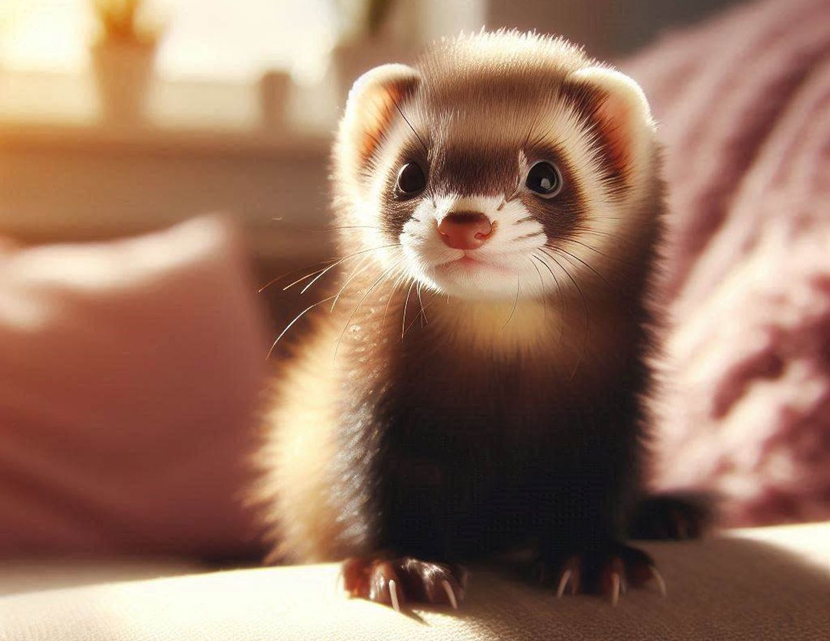 furet sur un canapé